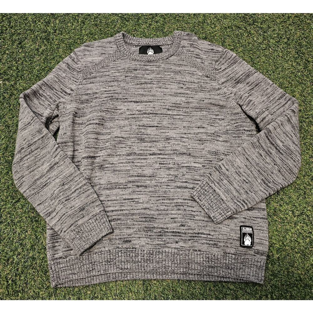 Duluth Alaskan Hardgear Sweater Mens XL Gray Merino Wool Crew Neck Pullover